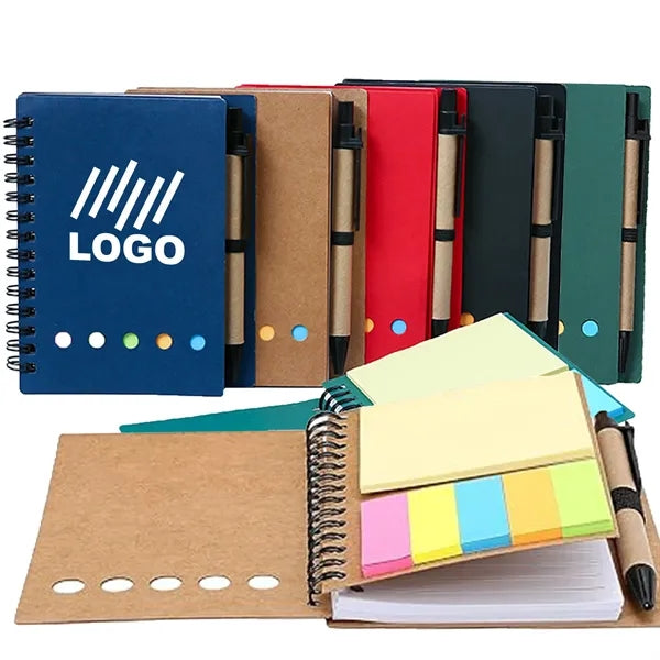 Coil Sticky Notebook With Pen