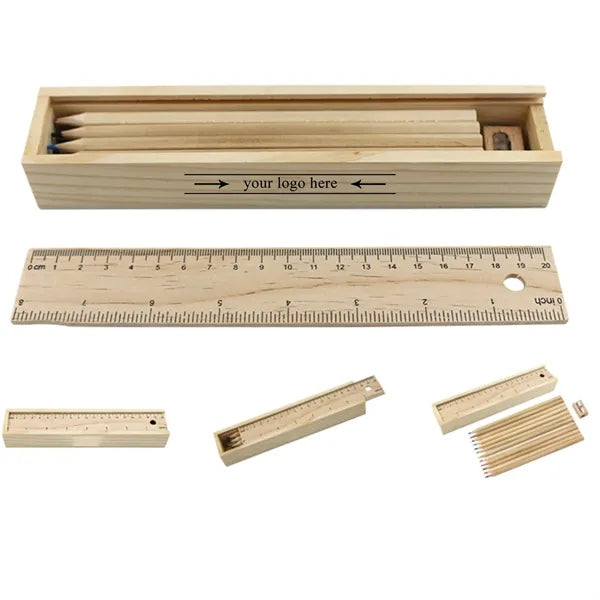 Eco Natural Wood Colored Pencil Set Box