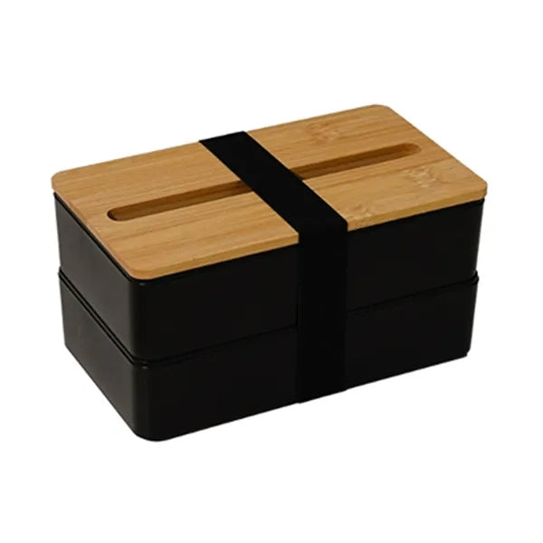 Double Layer Bamboo Lunch Box With Lid