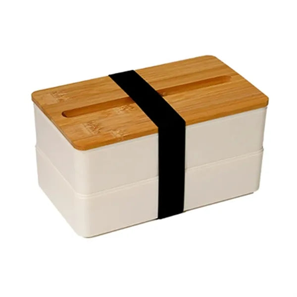 Double Layer Bamboo Lunch Box With Lid