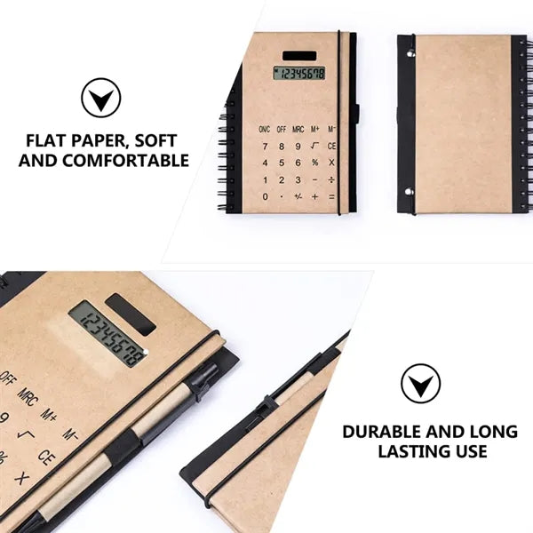 Solar Calculator NoteBook with Pen