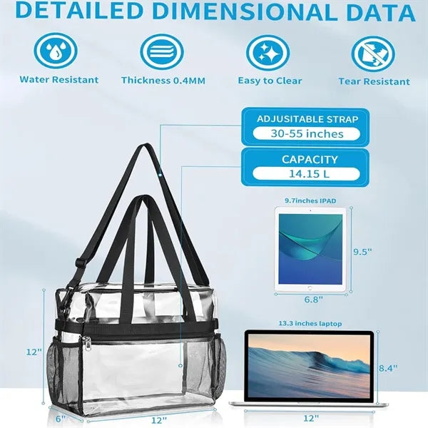 Clear Tote Bag with Reinforced Strap