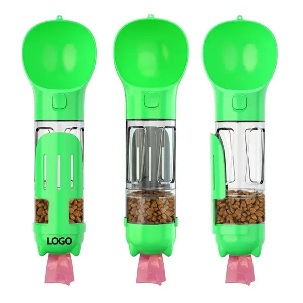 Pet Travel Water Bottle Dispenser With Food Container
