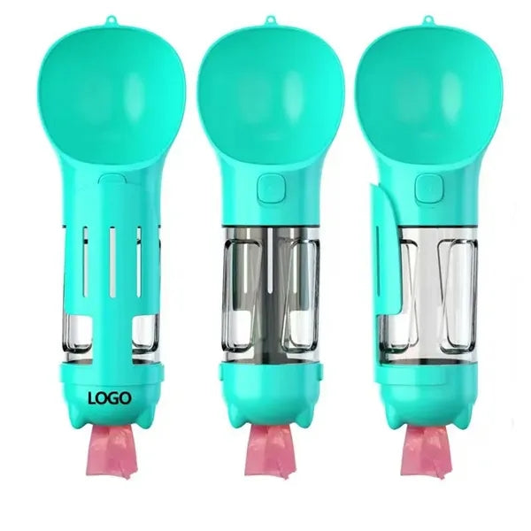 Pet Travel Water Bottle Dispenser With Food Container