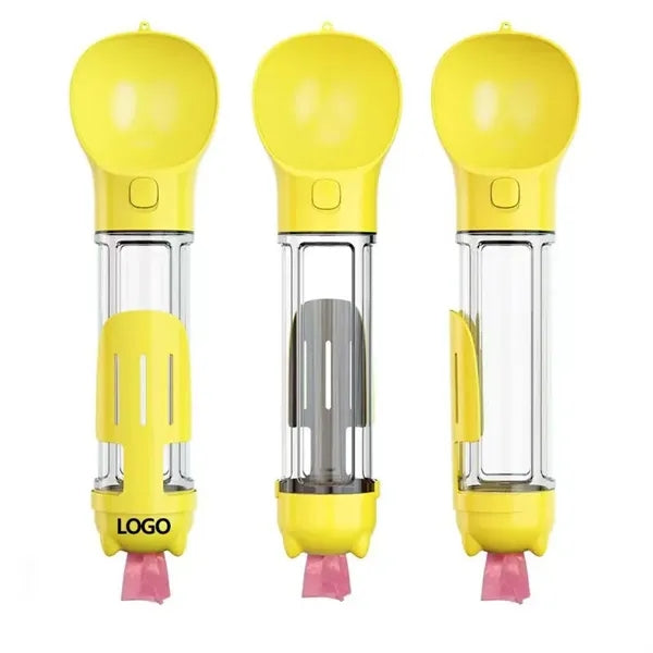 Pet Travel Water Bottle Dispenser With Food Container