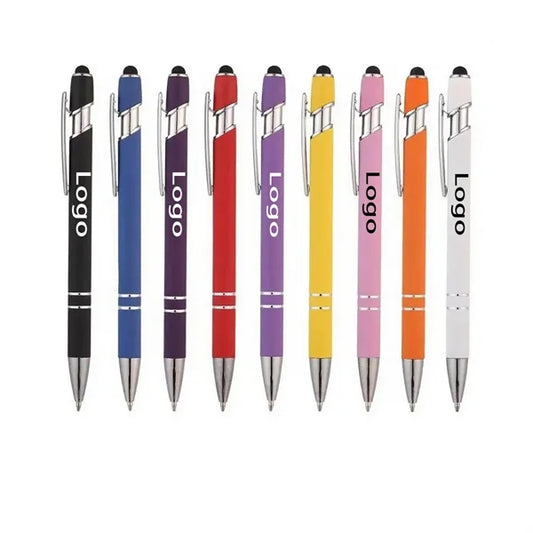 Metal Dual-Tip Capacitive Ballpoint Pen with Clip