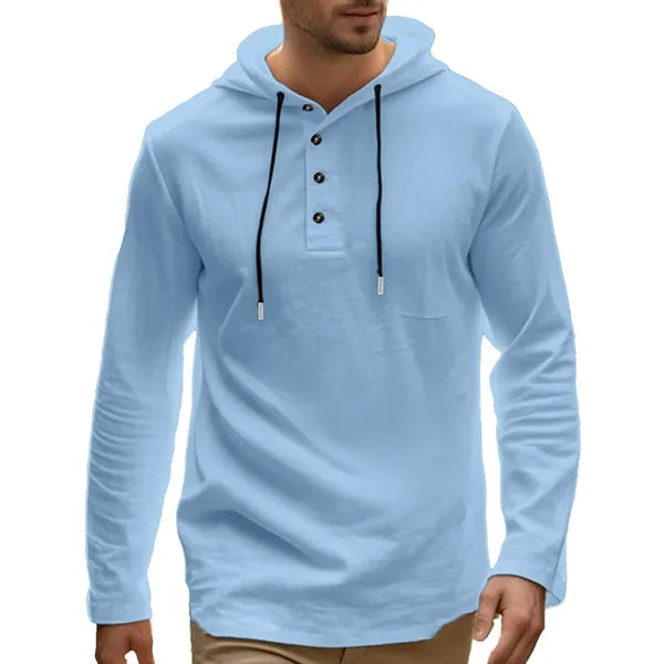 Sweatshirt Men's Lightweight Henley Hoodie