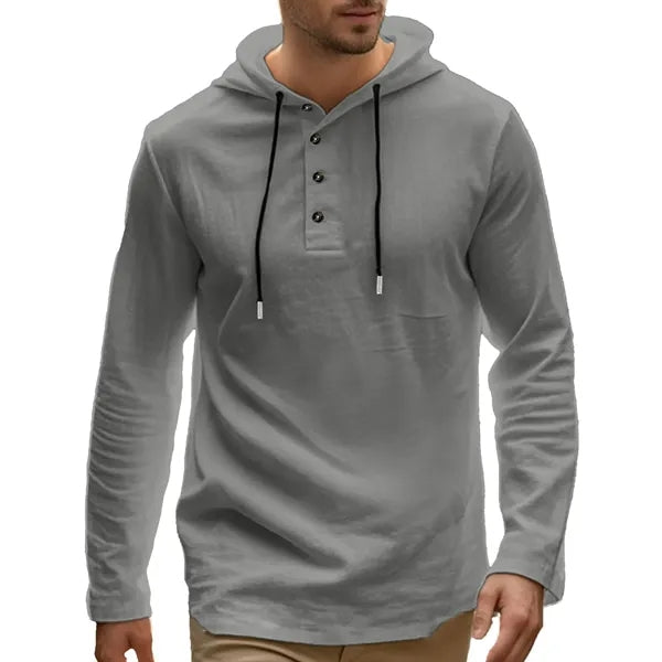 Sweatshirt Men's Lightweight Henley Hoodie