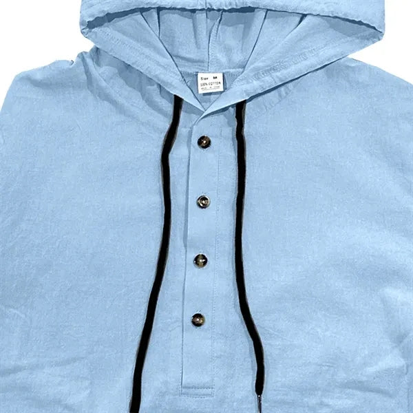 Sweatshirt Men's Lightweight Henley Hoodie