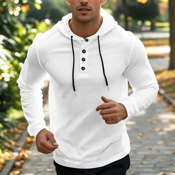 Sweatshirt Men's Lightweight Henley Hoodie