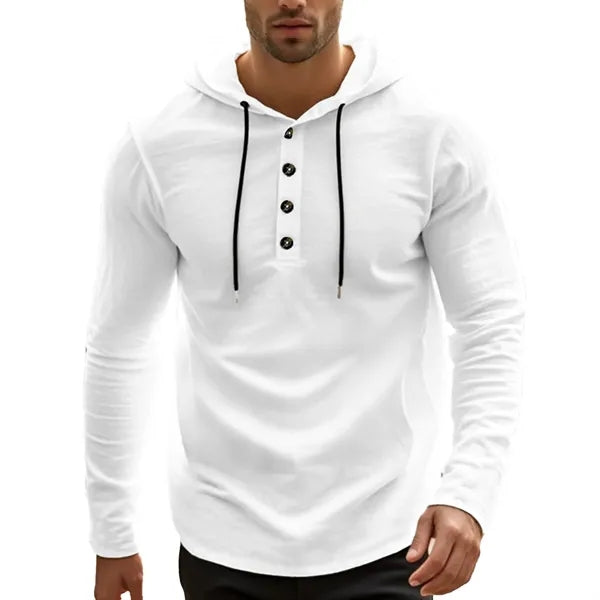 Sweatshirt Men's Lightweight Henley Hoodie