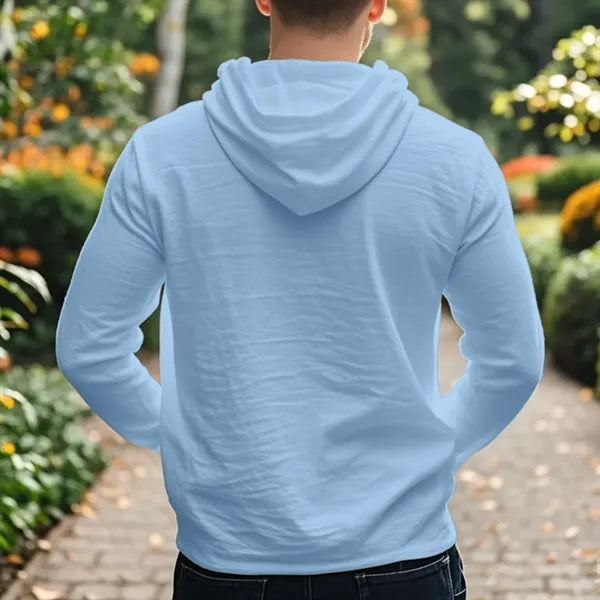 Sweatshirt Men's Lightweight Henley Hoodie