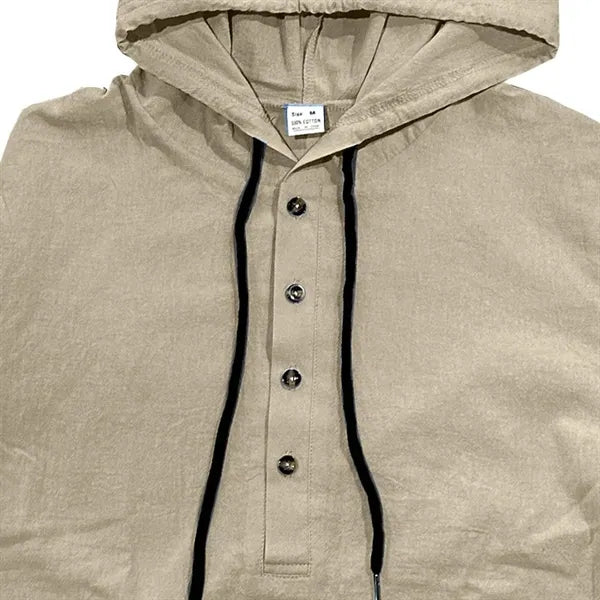 Sweatshirt Men's Lightweight Henley Hoodie