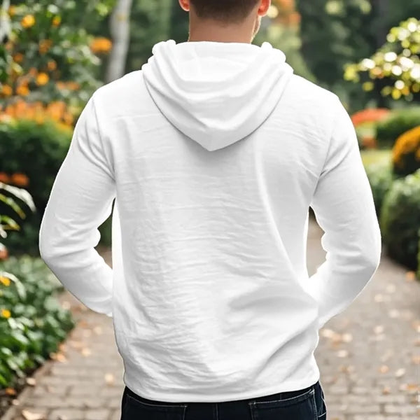 Sweatshirt Men's Lightweight Henley Hoodie
