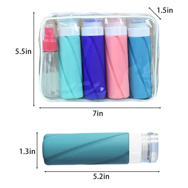 3oz Silicone squeezable toiletry container set