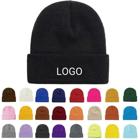 Unisex Warm Winter Hats Acrylic Knit Cuffed Beanie