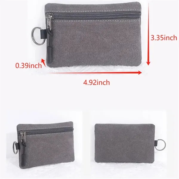 Portable Canvas Coin Storage Bag