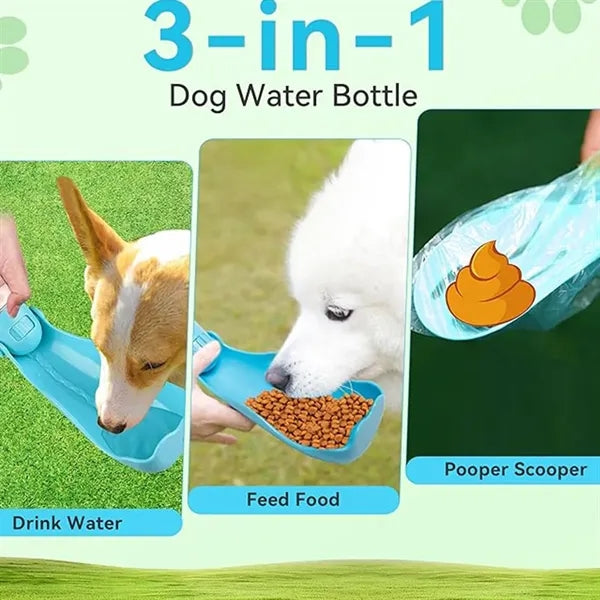 3-in-1 Portable Pet Water Dispenser with Food Container