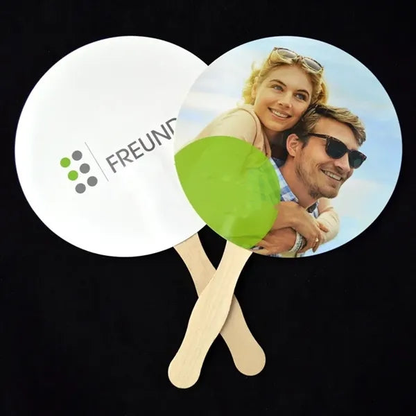 Handheld Paper Fan with Wooden Handle