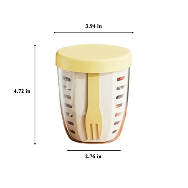 Drainable Fruit Salad Cup With Fork Free Shipping