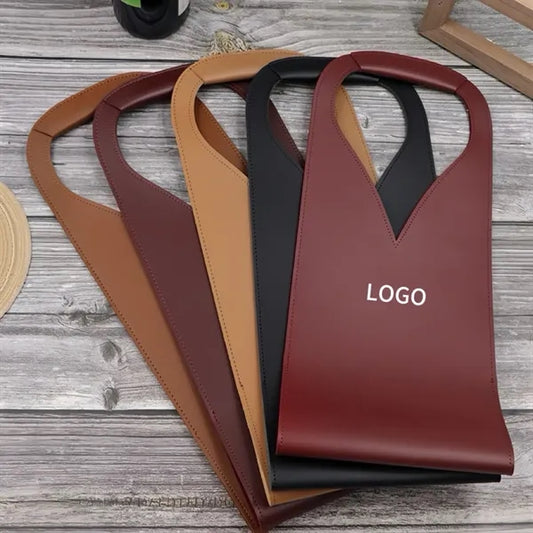 Retro Leather Wine Tote Bag