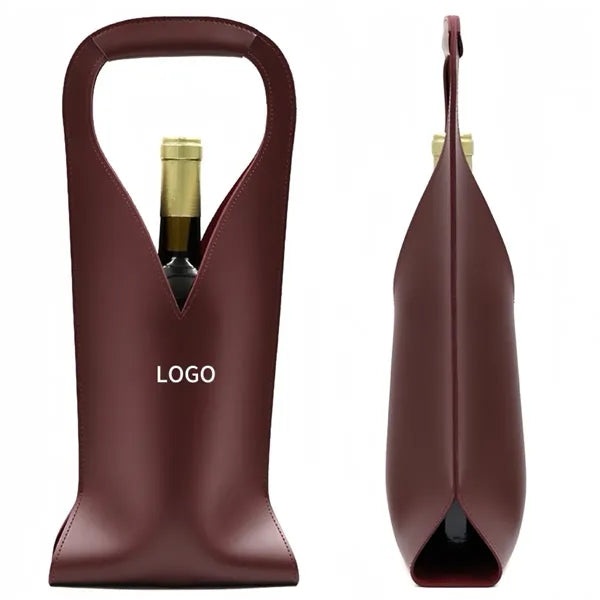 Retro Leather Wine Tote Bag