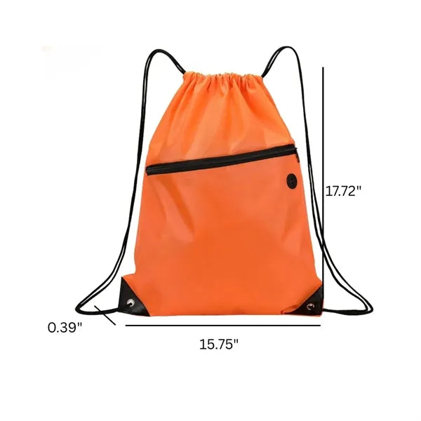 Drawstring Backpack with Zipper Pocket