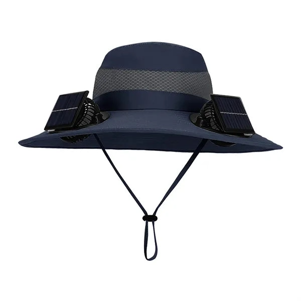 Solar Wide Brim Sun Hat with 2 Solar Fan