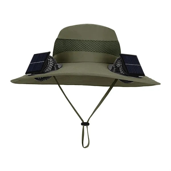 Solar Wide Brim Sun Hat with 2 Solar Fan