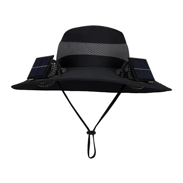 Solar Wide Brim Sun Hat with 2 Solar Fan