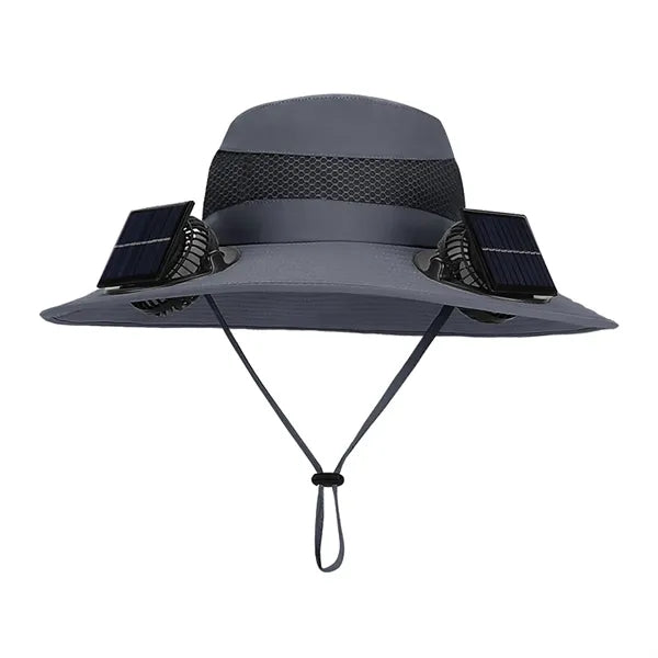 Solar Wide Brim Sun Hat with 2 Solar Fan