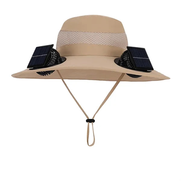 Solar Wide Brim Sun Hat with 2 Solar Fan