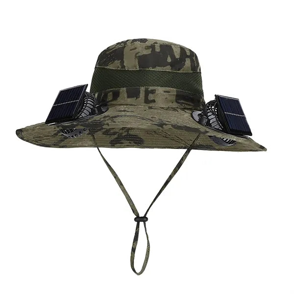 Solar Wide Brim Sun Hat with 2 Solar Fan