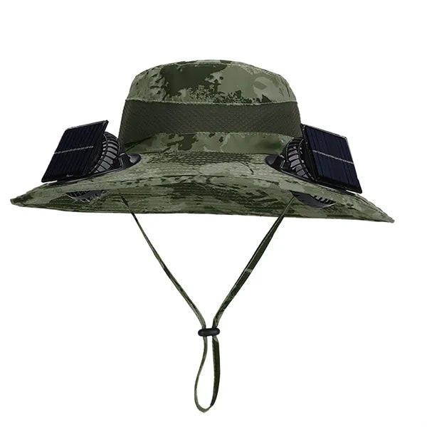 Solar Wide Brim Sun Hat with 2 Solar Fan