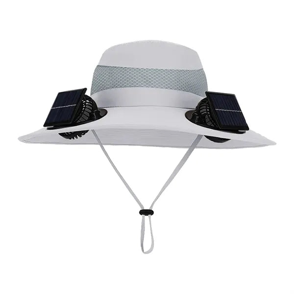 Solar Wide Brim Sun Hat with 2 Solar Fan