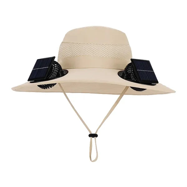 Solar Wide Brim Sun Hat with 2 Solar Fan