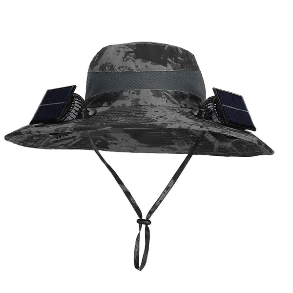 Solar Wide Brim Sun Hat with 2 Solar Fan