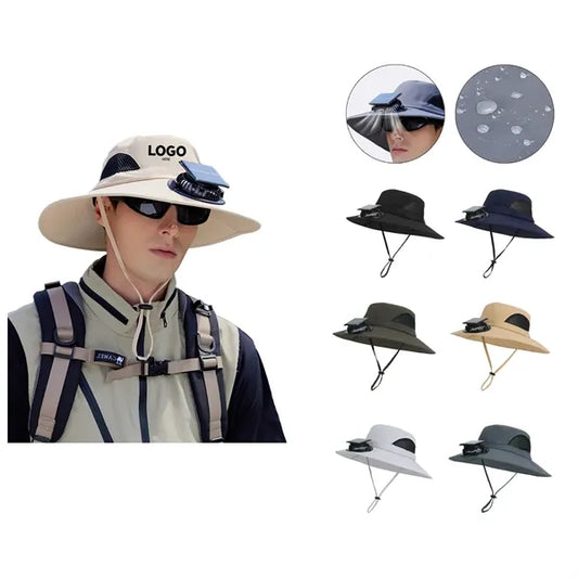 Wide Brim Solar Fan Outdoor Fishing Hat