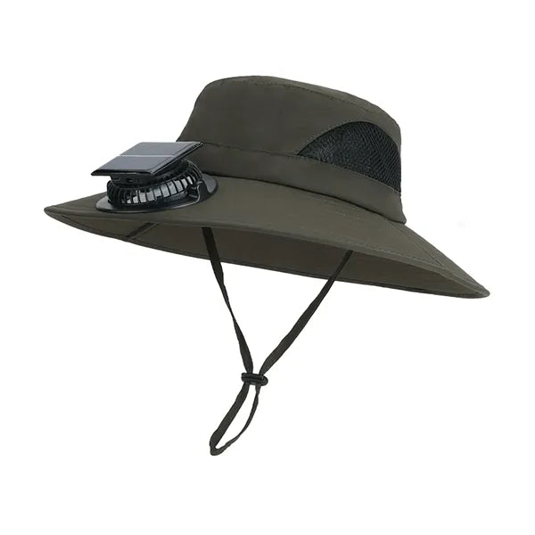 Wide Brim Solar Fan Outdoor Fishing Hat