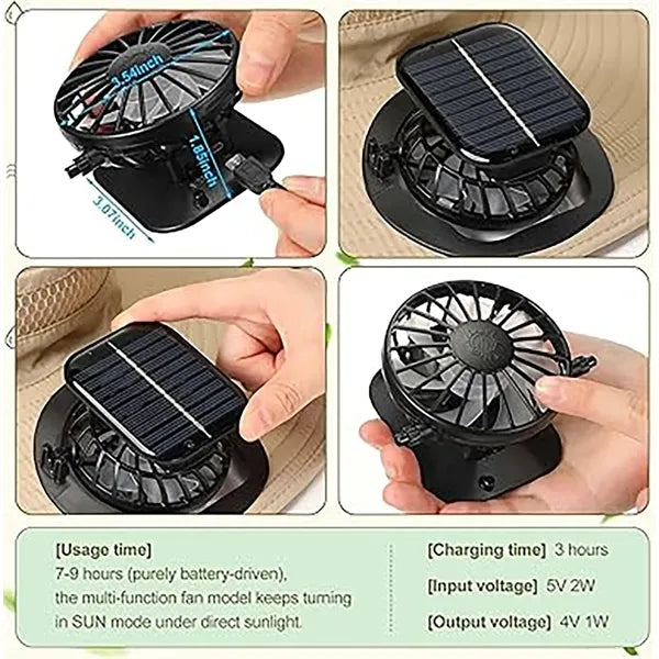 Solar-Powered Neck Fan Sun Hat