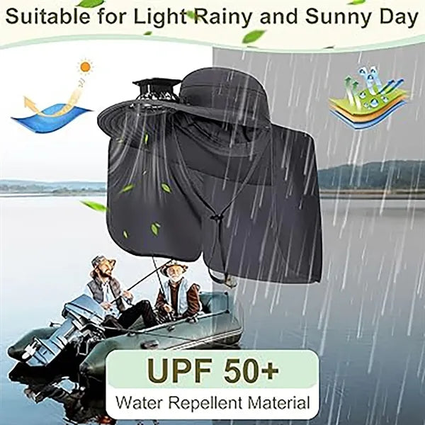 Solar-Powered Neck Fan Sun Hat