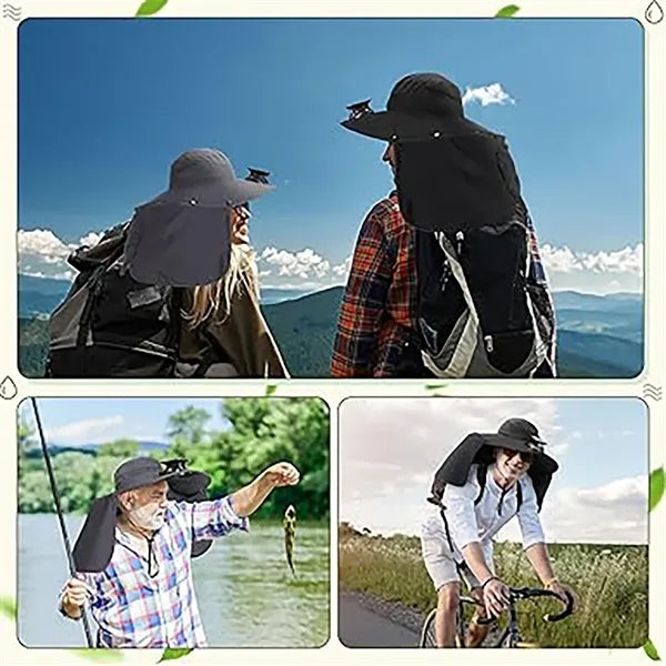 Solar-Powered Neck Fan Sun Hat