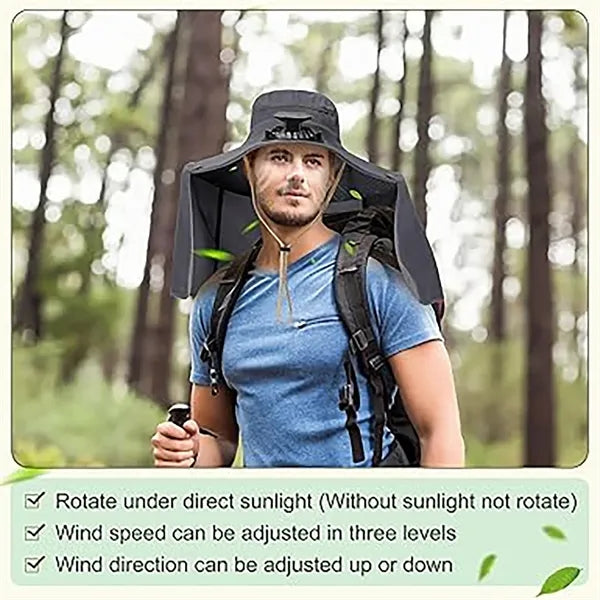 Solar-Powered Neck Fan Sun Hat