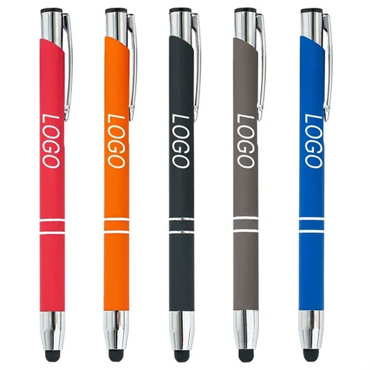 Sleek Spray-Painted Metal Touchscreen Ballpoint Pen