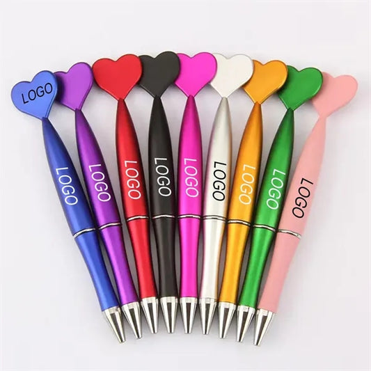 Heart-Shaped Vibrant Smooth-Writing Plastic Ballpoint Pen