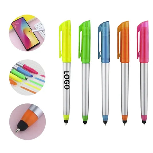 Multi-Function Stylus Pen with Highlighter and Ballpoint