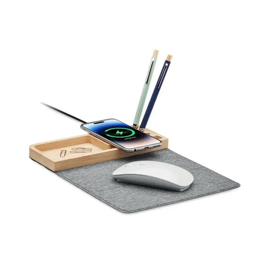 Wireless charger in bamboo 15W Mouse Mat
