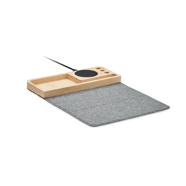 Wireless charger in bamboo 15W Mouse Mat