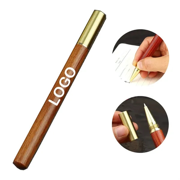 Elegant Rosewood Ballpoint Pen with Brass Cap