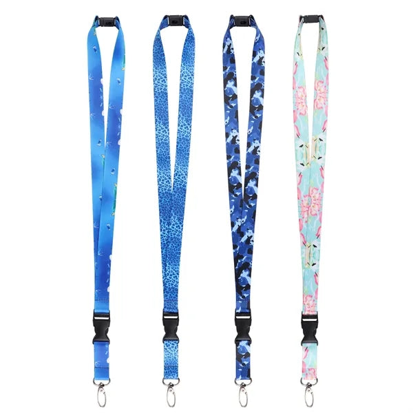 3/4" Polyester Detachable Lanyard W/ Breakaway & Oval Clasp